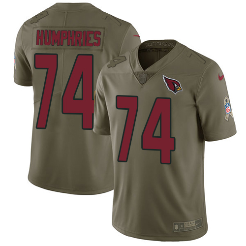 Nike Cardinals #74 D.J. Humphries Olive Men's Stitched NFL Limited Salute to Service Jersey